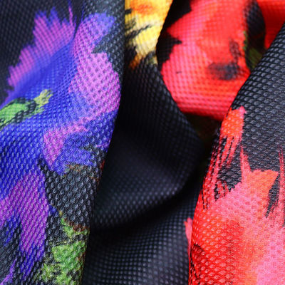 Good price 2 mm Stampa digitale Tessuto a maglia di poliestere Traspirante Tessuto a maglia morbida per scarpe in linea