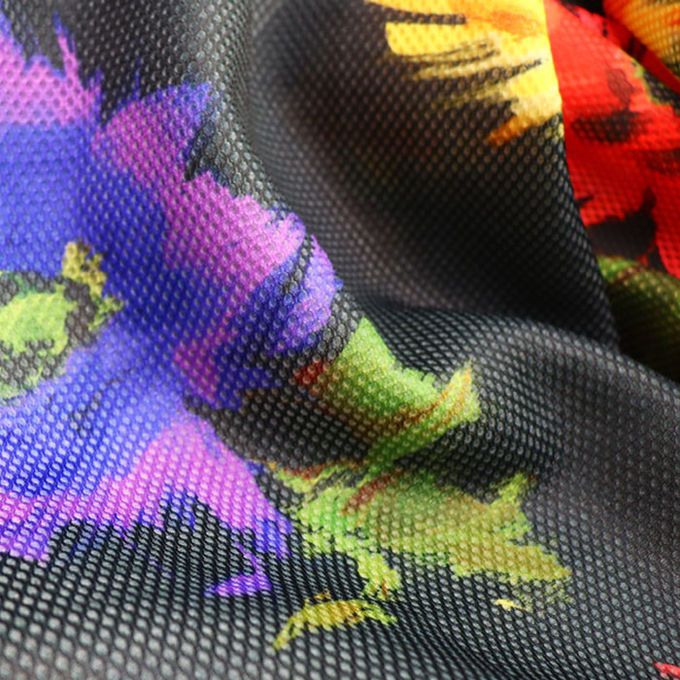2 mm Stampa digitale Tessuto a maglia di poliestere Traspirante Tessuto a maglia morbida per scarpe 0